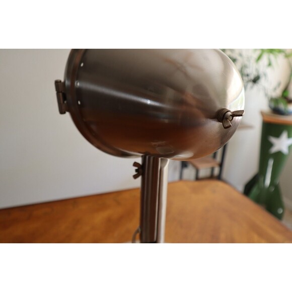 VTG Table Flood Stage Spot Light Lamp Adj Industrial Bullet Tilting Porthole Sil - Picture 8 of 16